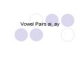 Vowel Pairs ai, ay PowerPoint PPT Presentation