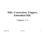 SQL: Constraints, Triggers, Embedded SQL