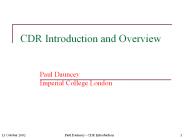 CDR Introduction and Overview