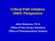 Critical Path Initiative ONDC Perspective