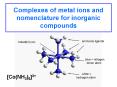 Complexes of metal ions and nomenclature for inorganic compounds PowerPoint PPT Presentation