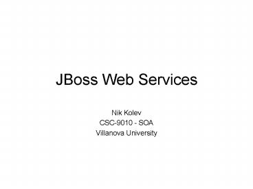 JBoss Web Services