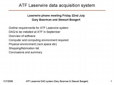 ATF Laserwire data acquisition system