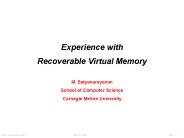 Experience with Recoverable Virtual Memory
