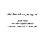 Web based single sign on