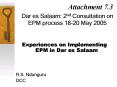 Dar es Salaam: 2nd Consultation on EPM process 1820 May 2005 PowerPoint PPT Presentation