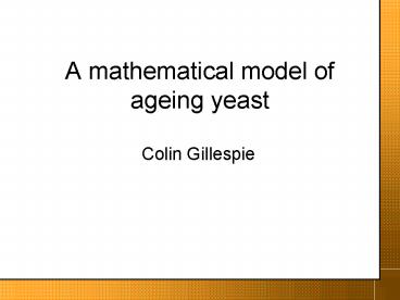 A mathematical model of ageing yeast