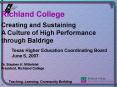 Creating and Sustaining a Culture of High Performance through Baldrige, Stephen Mittelstet PowerPoint PPT Presentation