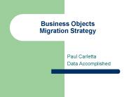 Business Objects Migration Strategy