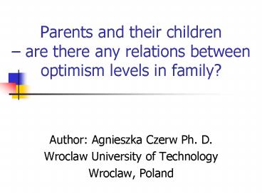 Parents and their children 