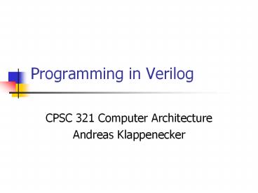 PPT – Programming%20in%20Verilog PowerPoint presentation | free to ...