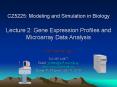CZ5225: Modeling and Simulation in Biology  Lecture 2: Gene Expression Profiles and Microarray Data Analysis Prof. Chen Yu Zong Tel: 6874-6877 Email: yzchen@cz3.nus.edu.sg http://xin.cz3.nus.edu.sg Room 07-24, level 7, SOC1, NUS PowerPoint PPT Presentation