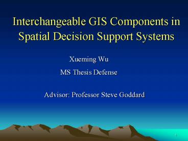 Interchangeable GIS Components in Spatial Decision Support Systems