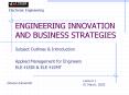 ENGINEERING INNOVATION AND BUSINESS STRATEGIES PowerPoint PPT Presentation