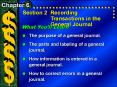 Section 2Recording Transactions in the General Journal PowerPoint PPT Presentation