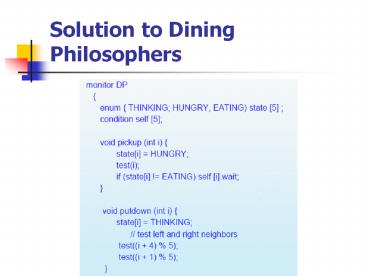 Solution to Dining Philosophers