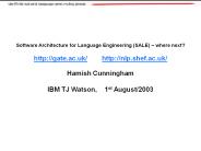 Software Architecture for Language Engineering (SALE) 