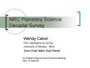NRC Planetary Science Decadal Survey