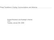 Andrea Montanari and Ruediger Urbanke