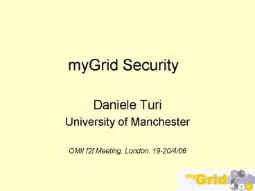 myGrid Security