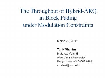 The Throughput of Hybrid-ARQ in Block Fading under Modulation Constraints