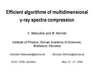 Efficient algorithms of multidimensional ?-ray spectra compression