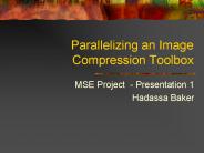 Parallelizing an Image Compression Toolbox
