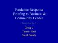 Pandemic Response Briefing to Business PowerPoint PPT Presentation