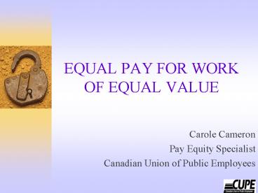 EQUAL PAY FOR WORK OF EQUAL VALUE