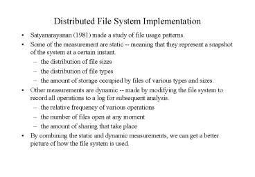 Distributed File System Implementation presentation | free to view
