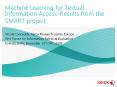 Machine Learning for Textual Information Access: Results from the SMART project PowerPoint PPT Presentation