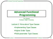 Advanced Functional Programming