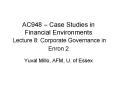 AC948 Case Studies in Financial Environments Lecture 8: Corporate Governance in Enron 2 PowerPoint PPT Presentation