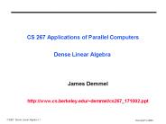 CS 267 Applications of Parallel Computers  Dense Linear Algebra