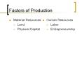 Factors of Production PowerPoint PPT Presentation