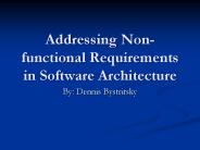 Addressing Non-functional Requirements in Software Architecture