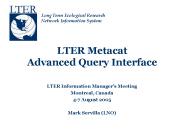 LTER Metacat Advanced Query Interface
