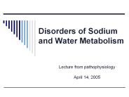Disorders of Sodium and Water Metabolism