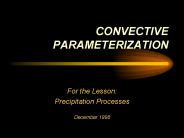 CONVECTIVE PARAMETERIZATION
