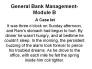 General Bank Management-Module B