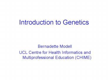 Introduction to Genetics