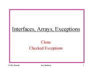 Interfaces, Arrays, Exceptions