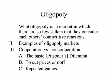 Oligopoly