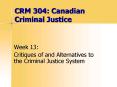 CRM 304: Canadian Criminal Justice PowerPoint PPT Presentation