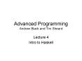 Advanced Programming Andrew Black and Tim Sheard PowerPoint PPT Presentation