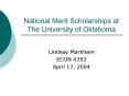 National Merit Scholarships at The University of Oklahoma PowerPoint PPT Presentation