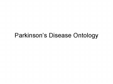 Parkinsons Disease Ontology