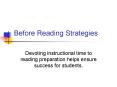 Before Reading Strategies PowerPoint PPT Presentation