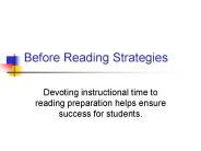 Before Reading Strategies