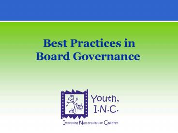 Best Practices in Board Governance